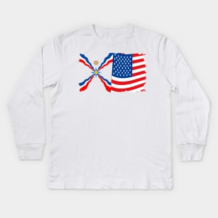 Assyrian American Flags Kids Long Sleeve T-Shirt